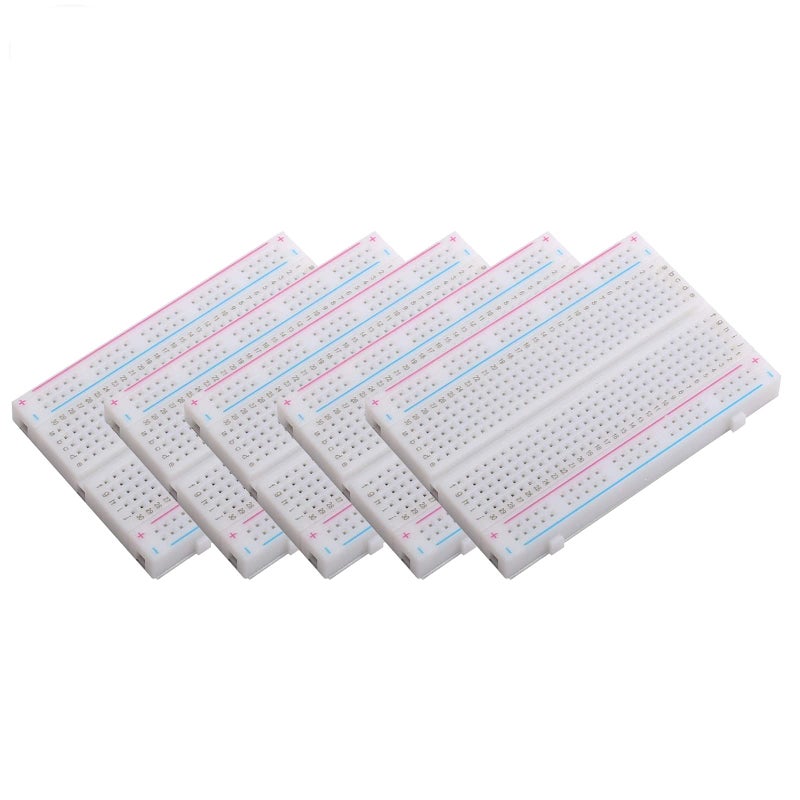 DEVMO 5pcs 400 Ties Mini Solderless Breadboard Universal 400 Contacts Solderless Breadboard 400 Points Prototyping Shield for Electronics Testig DIY - Image 1